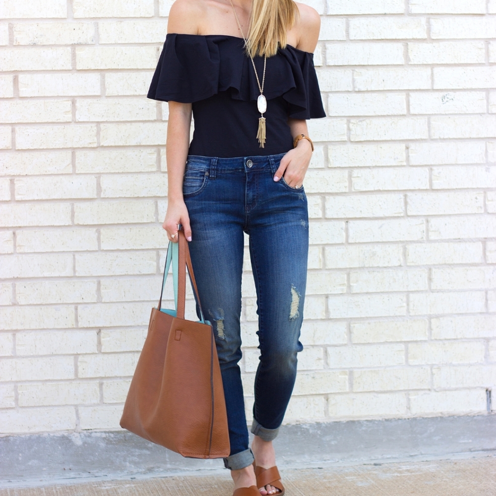 Sold Free People Off Shoulder Black Tula Top - Picture 2 of 9